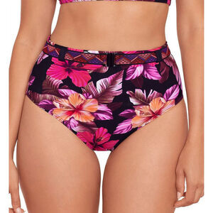 Skinny Dippers Women's‎ Mowie Cherry Dip Belted Swim Bottom in Black Size L